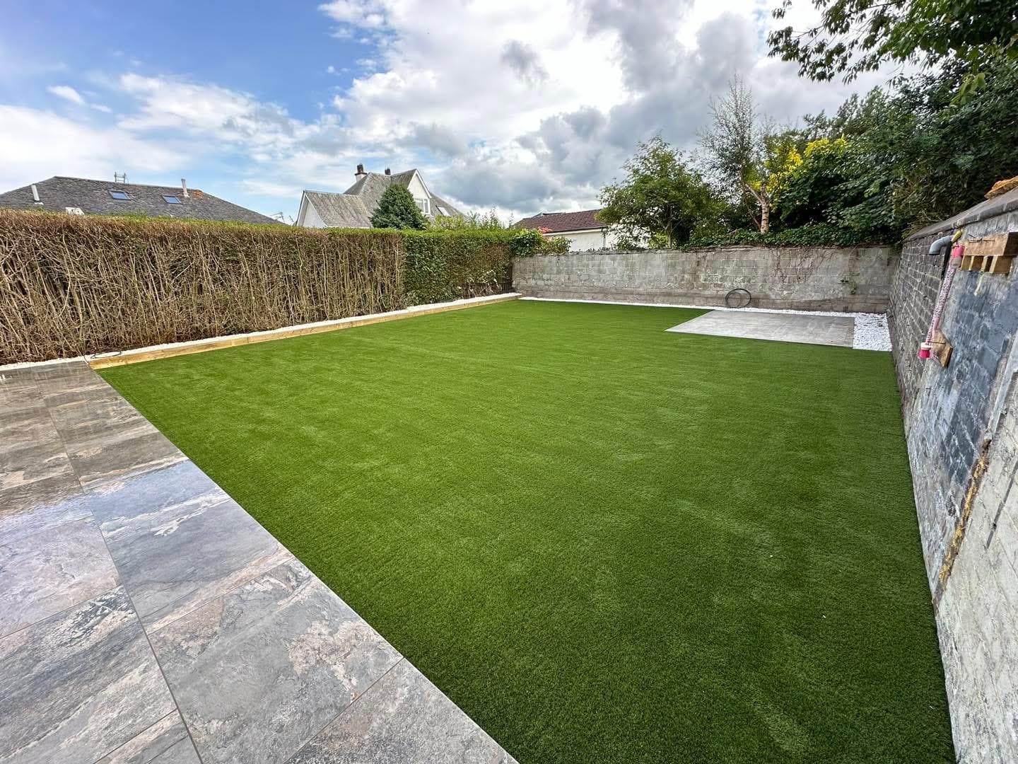 New turf lawn installation